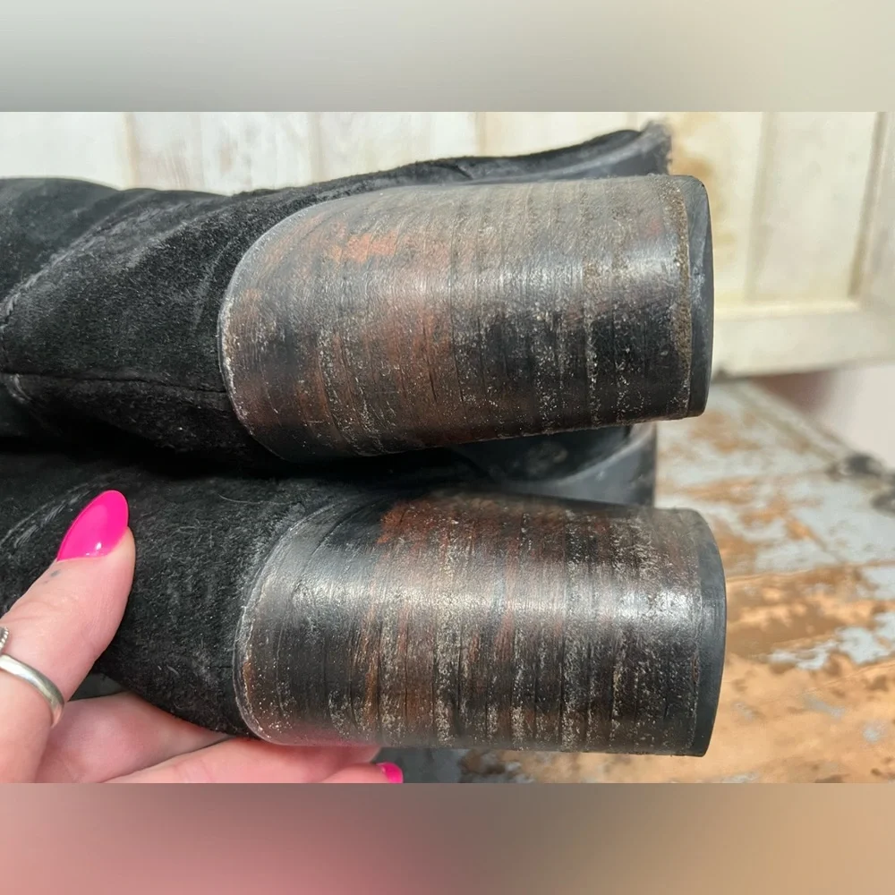 Freebird By Steven Brock Black Suede Over The Knee Boots - Picture 13 of 16